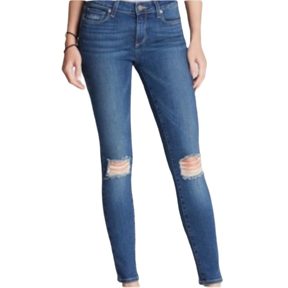 PAIGE Verdugo Ankle Distressed Knee Jeans Size 27 - Picture 1 of 10